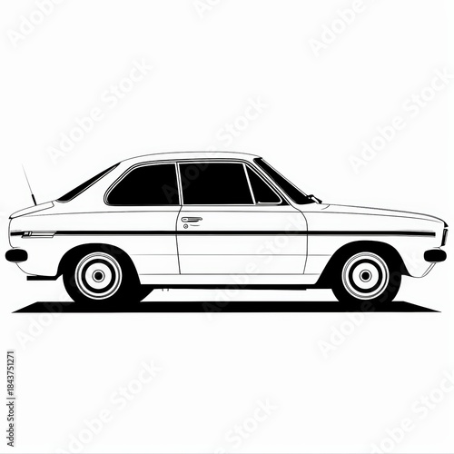 Minimalist classic car line illustration