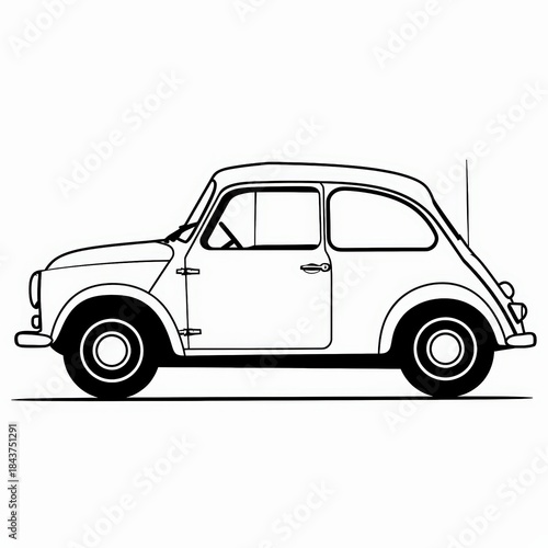 Minimalist classic car line illustration