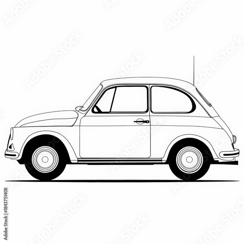 Minimalist classic car line illustration