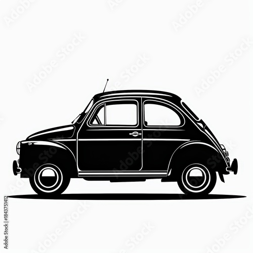 Minimalist classic car line illustration