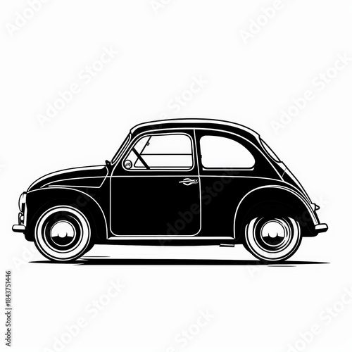 Minimalist classic car line illustration