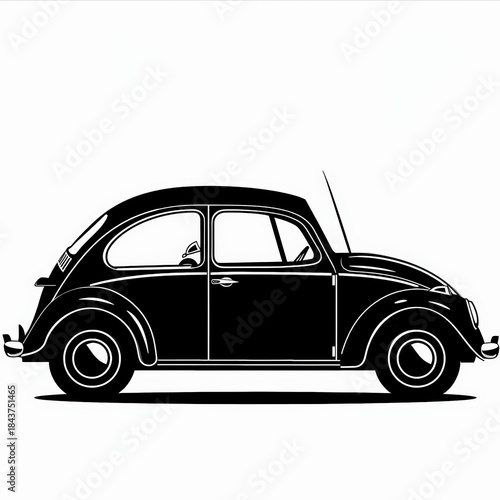 Minimalist classic car line illustration
