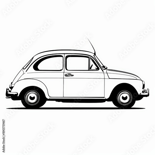 Minimalist classic car line illustration