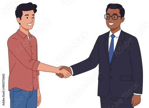 Business handshake between diverse professionals symbolizing partnership agreement and success in the corporate world startup