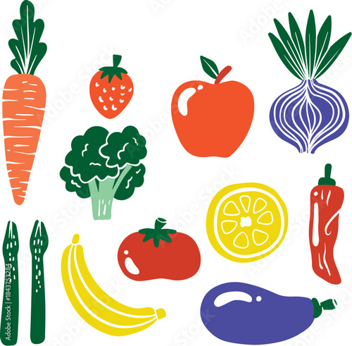 Adorable vegetables for menus recipes blog decoration vector