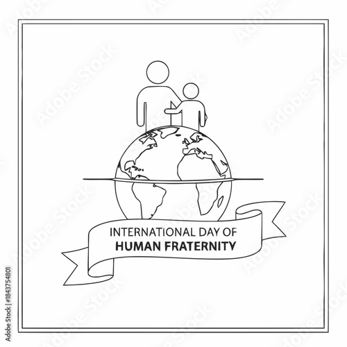 outline vector international day of human fraternity