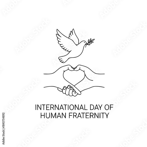 outline vector international day of human fraternity