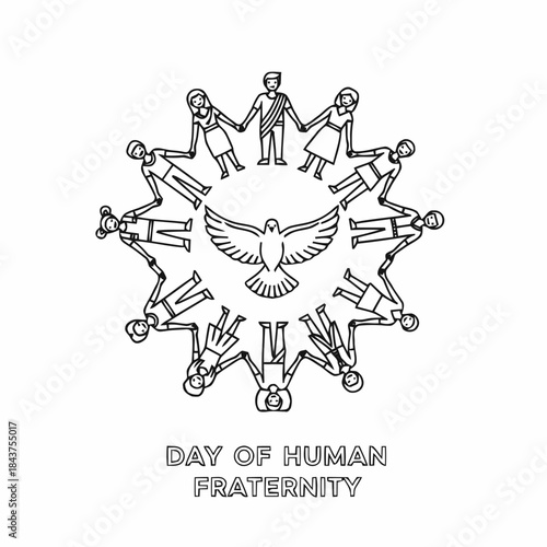 outline vector international day of human fraternity