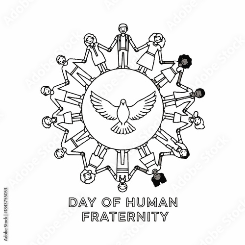 outline vector international day of human fraternity