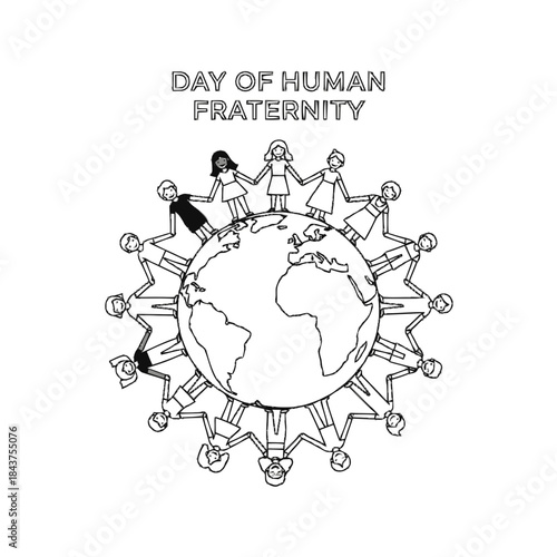 outline vector international day of human fraternity