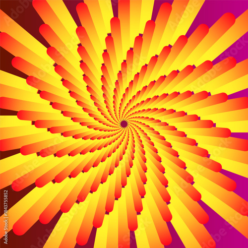 Abstract colorful illustration of hypnotic bright tunnel