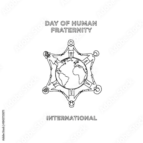 outline vector international day of human fraternity
