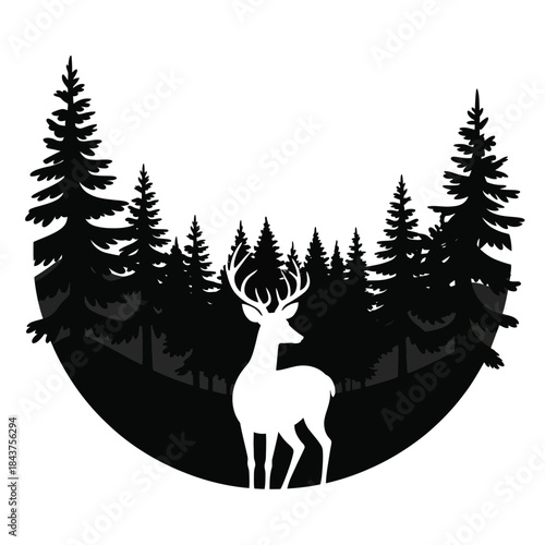 hunting vector icon set, wildlife illustration sign collection featuring deer symbols, hunting tools, and nature elements, designed in clean vector style for apps, websites, and educational projects.