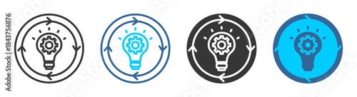 innovation icon set multiple style collection	