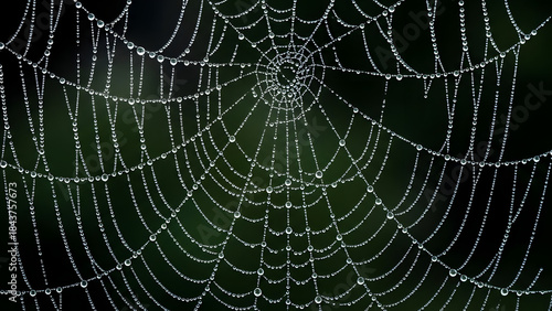 spider web with dew drops