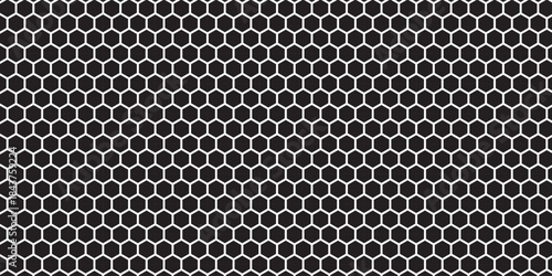 Illustration, vector, Geometry, hexagon, pattern, honeycomb pattern, geometric, overlapping, orderly arrangement background, black and white, banner, website.
