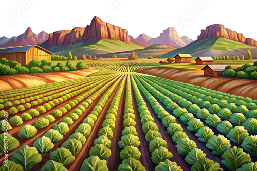 Arizona lettuce farmland shows geometric crop patterns, desert surroundings, irrigation canals, and intensive agriculture thriving under controlled water management systems