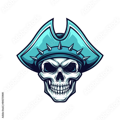 Bold and Menacing Skull Character Wearing a Fierce Viking Helmet Design for