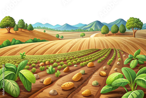Georgia peanut farmland features sandy soil, low-growing crops, wide open fields, and structured farming layouts supporting large-scale legume production