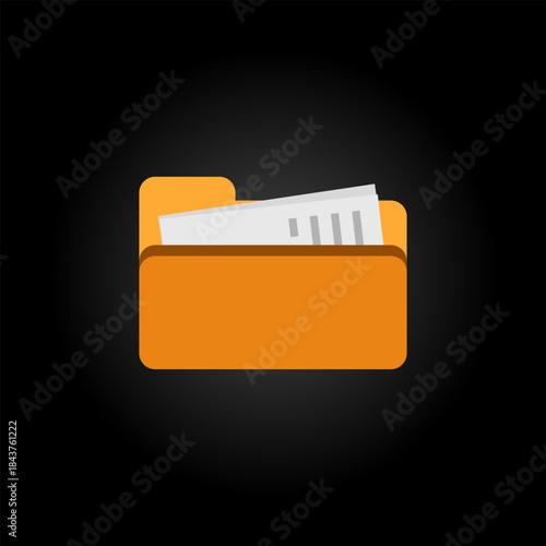 Folder with paper business icon sign design vector