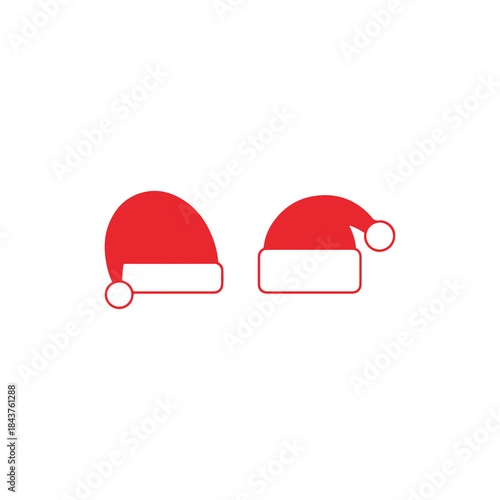 Santa hats representing christmas holiday celebration festive winter season Vector icon