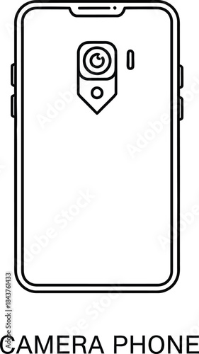 Camera Phone Back View Vector