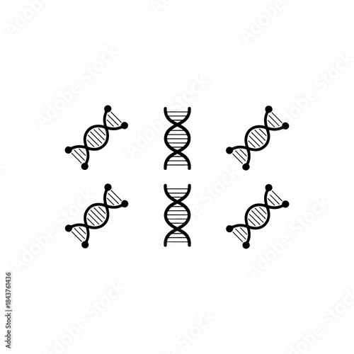 Helix structure of dna molecules arranged Vector icon