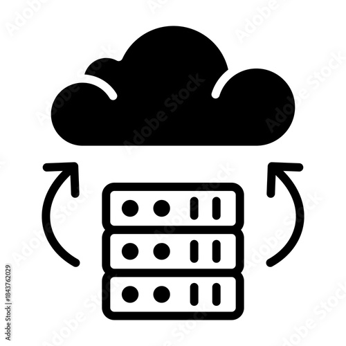 Cloud Migration Icon Mixed Style Vector Illustration