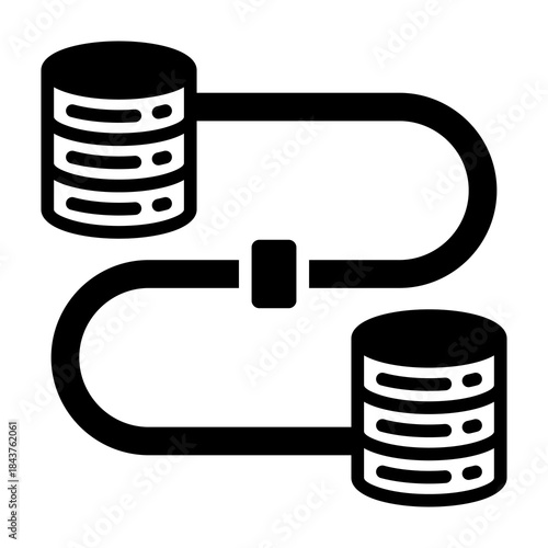Data Pipeline Icon Mixed Style Vector Illustration