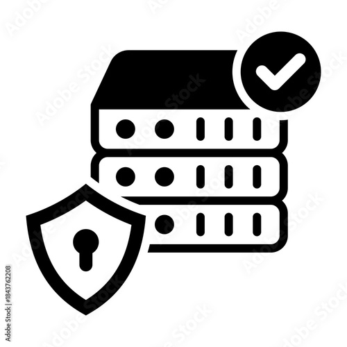 Data Protection Icon Mixed Style Vector Illustration