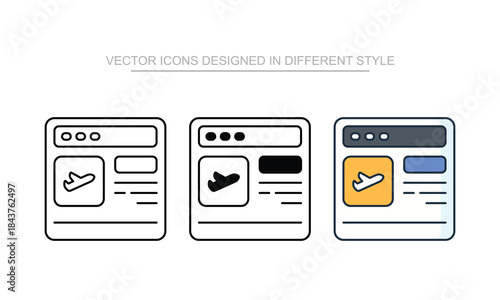 Travel Website vector icon stock isolated on white sheet