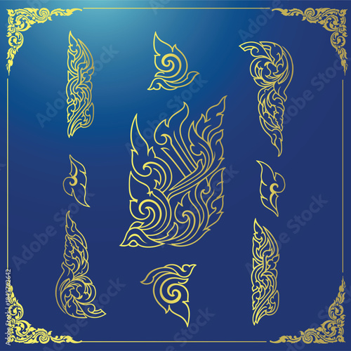 Photos drawing vector khmer vintage kbach khmer