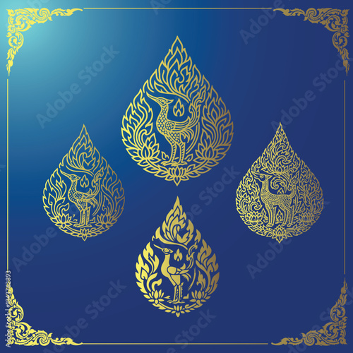 Bilde på lerret phoenix kbach khmer art graphic kh