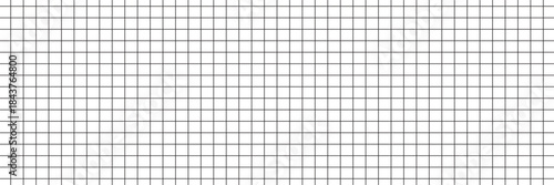 Grid black texture on white background. Wide squared black grid paper. Mathematics pattern. Notebook sheets blank. School and education backdrop. Template for typography to make notebooks production.
