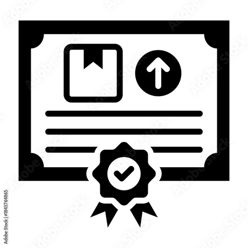 Export License Icon Mixed Style Vector Illustration
