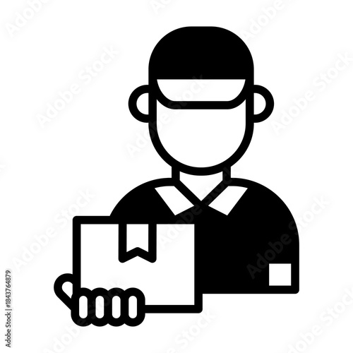 Delivery Courier Icon Mixed Style Vector Illustration