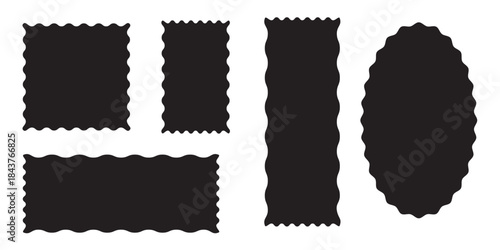 Set of wavy organic rectangles and squares vector illustration