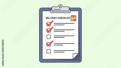 a clipboard with delivery checklist flat vector logistic business theme
