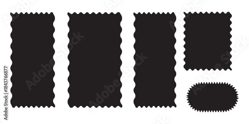 Set of wavy organic rectangles and squares vector illustration