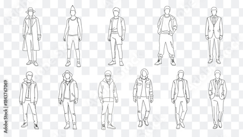  vector illustration of a man and woman, group of people, silhouette of peoples