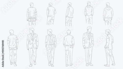  vector illustration of a man and woman, group of people, silhouette of peoples