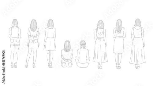  vector illustration of a man and woman, group of people, silhouette of peoples