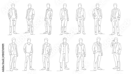  vector illustration of a man and woman, group of people, silhouette of peoples