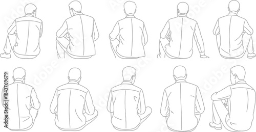  vector illustration of a man and woman, group of people, silhouette of peoples