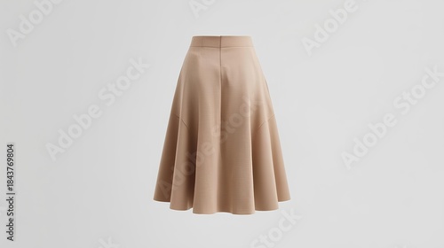 Elegant Beige Midi Skirt Back View Flowing Silhouette for Fashionable Outfits & Style
