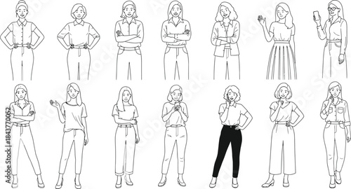  vector illustration of a man and woman, group of people, silhouette of peoples