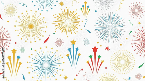 Colorful firework designs for celebration