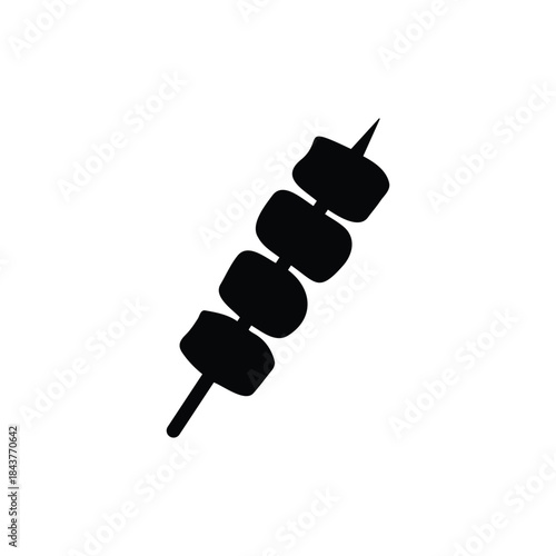 Satay silhouette icon vector flat design.