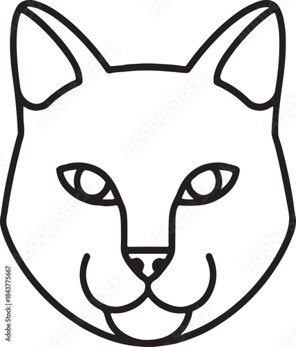 Minimal Cat Face Line Icon Vector Design