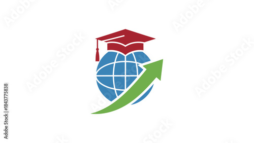 3D vector illustration of a real estate house concept with arrows symbolizing business success and global construction growth in the home estate world